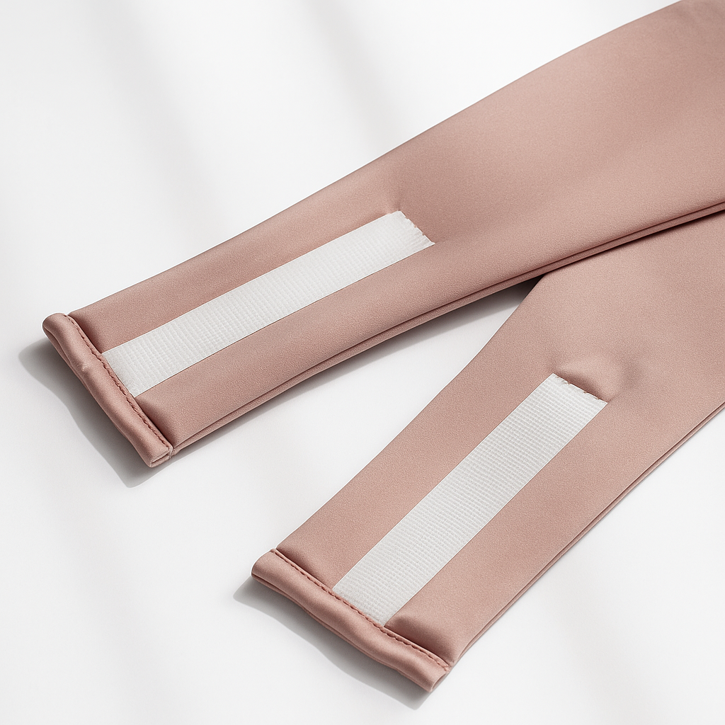 Het klittenband van het roze zijden slaapmasker