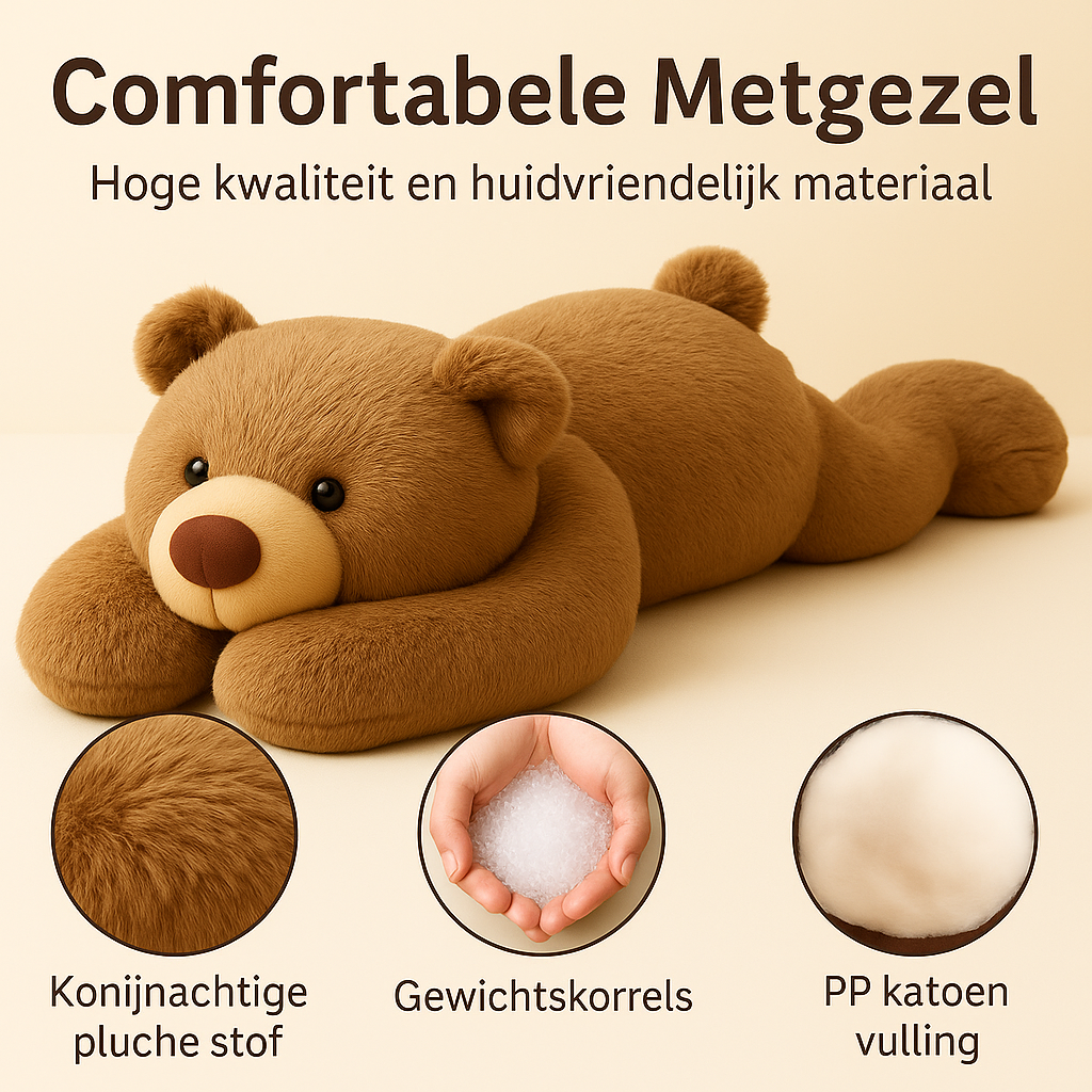 Verzwaringsknuffel 2 kg in de vorm van een beer en de materiaal types