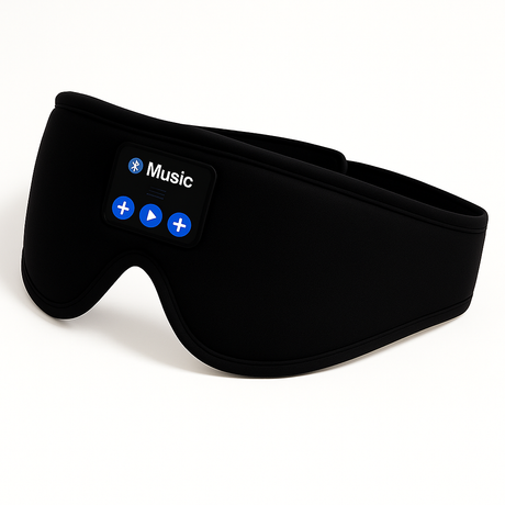 Zwart bluetooth slaapmasker productfoto