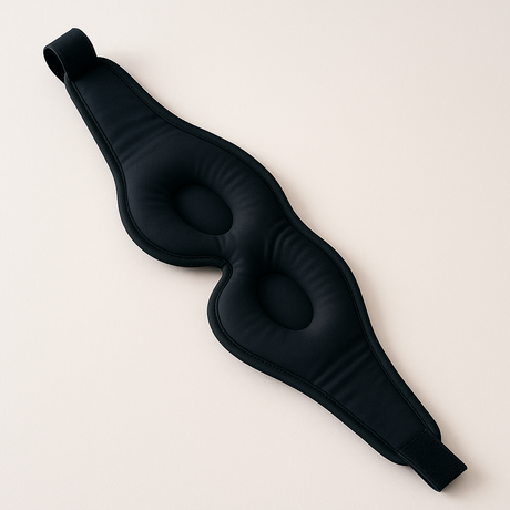 Zwart bluetooth slaapmasker aan de binnenkant met traagschuim