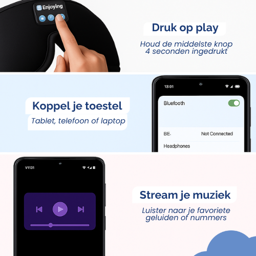 Hoe je het bluetooth slaapmasker moet koppelen