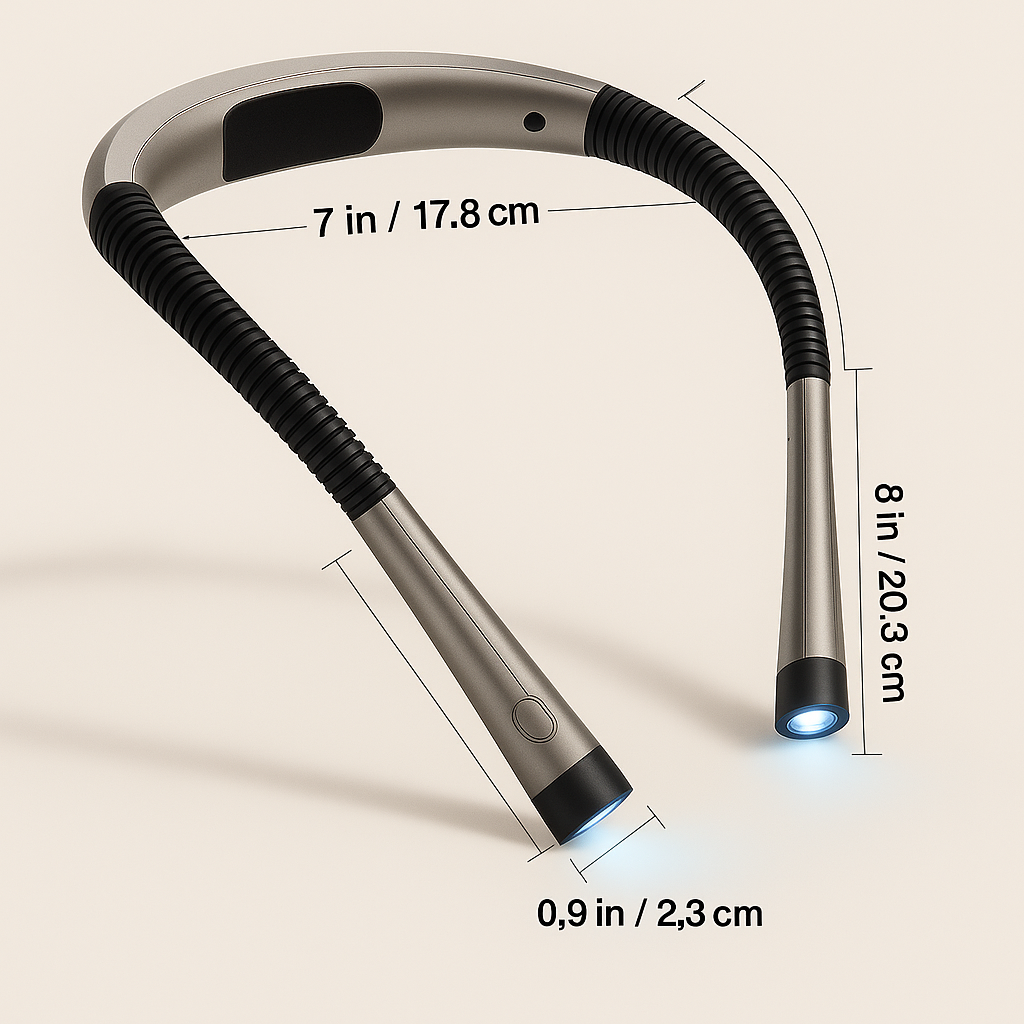 De afmetingen van de neklamp