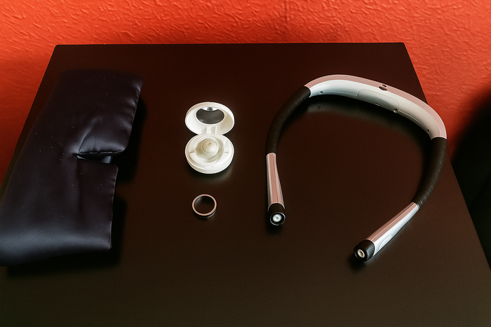 Accessoires van Snoozzle op nachtkastje