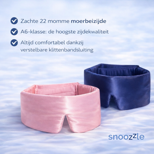 Roze en blauwe zijden slaapmasker