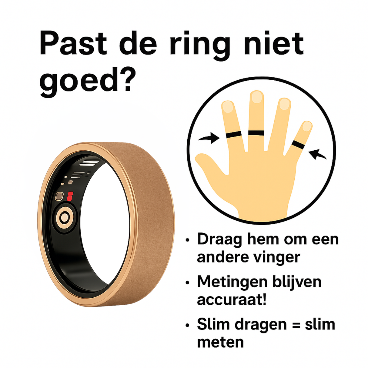 Smart ring rose gold