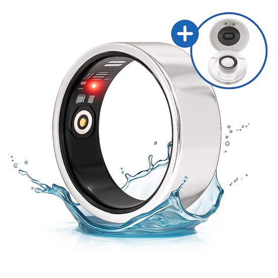 De smart ring is waterdicht en komt met een opbergdoosje