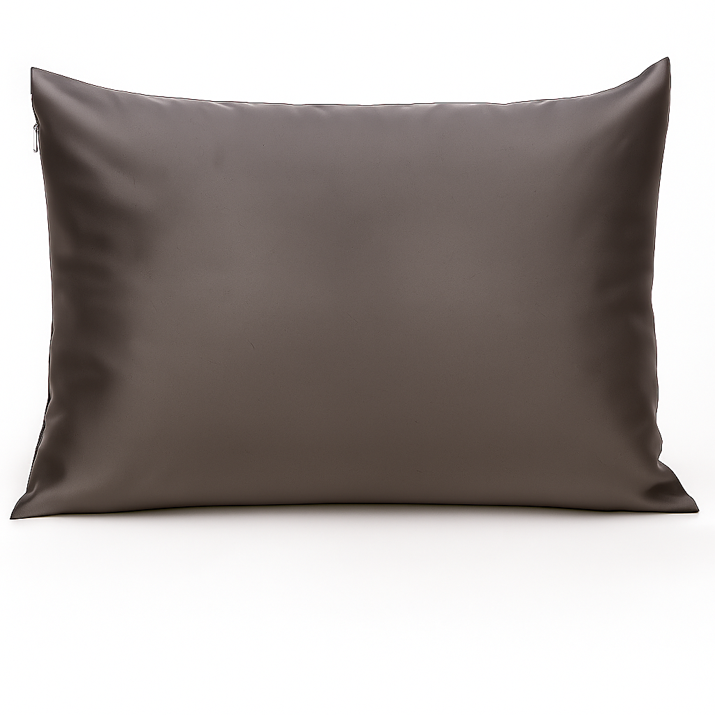 Zijden kussensloop in de kleur antraciet