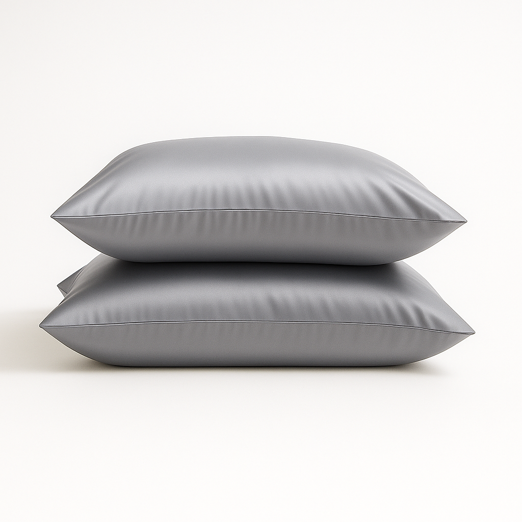 Zijden kussenslopen in het grijs