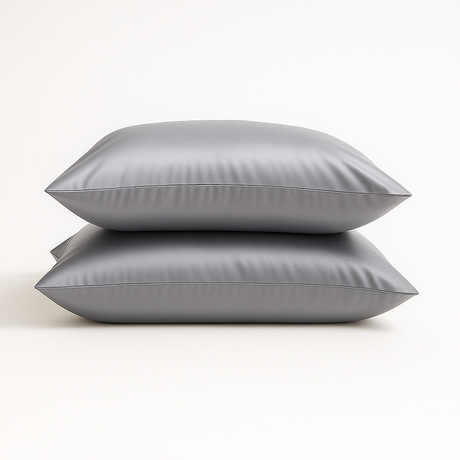 Zijden kussenslopen in het grijs