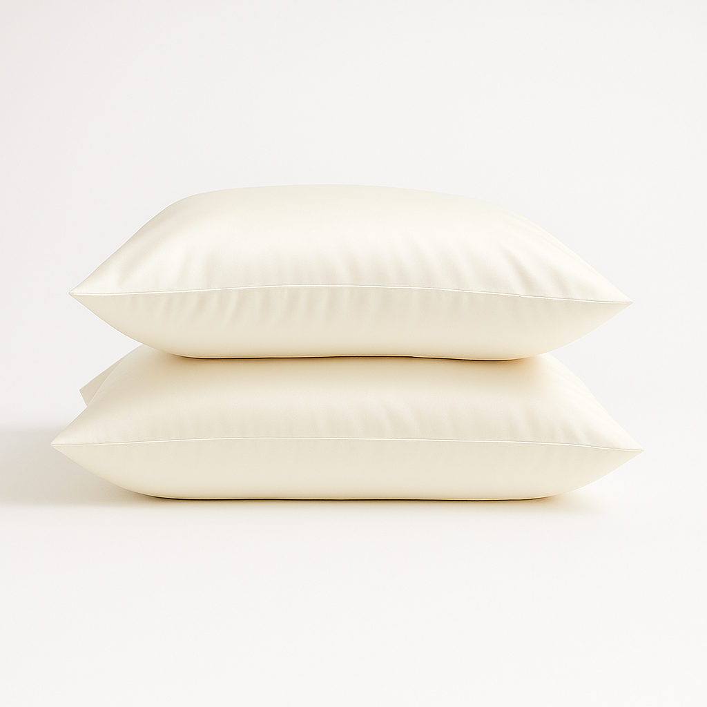 Zijden kussenslopen in het wit