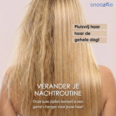 Pluisvrij haar door de zijden bonnet