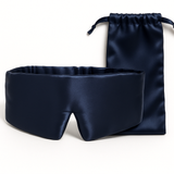 Blauw zijden slaapmasker