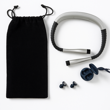 Neklamp met opbergzakje en oordopjes van Snoozle als bundel