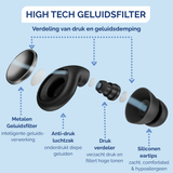 Oordopjes met geluidsfilter opbouw infographic