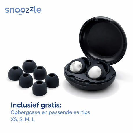 Oordopjes slapen zwart met eartips in case