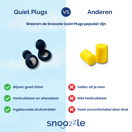 Vergelijking Quiet plugs pro met andere oordopjes slapen