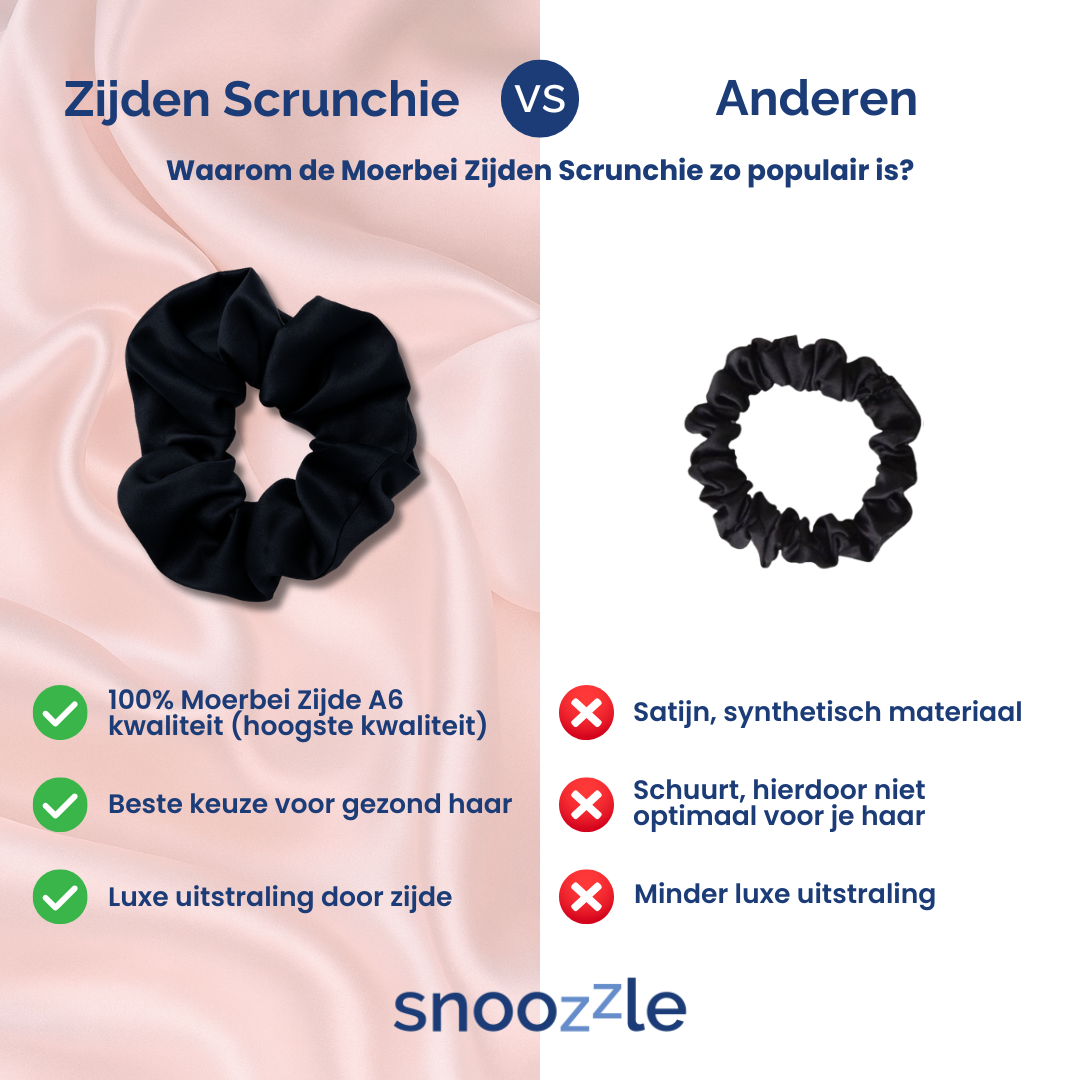 Verschil zwarte scrunchie Snoozzle en anderen