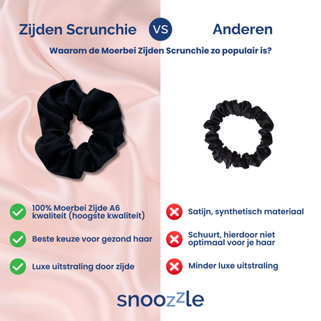 Verschil zwarte scrunchie Snoozzle en anderen