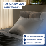 Slaapkamer met een antraciet zijden kussensloop