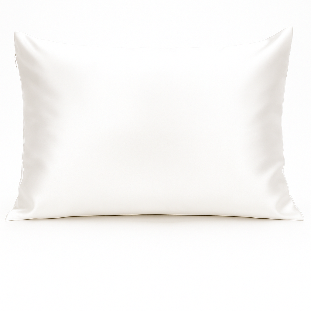 Wit zijden kussensloop