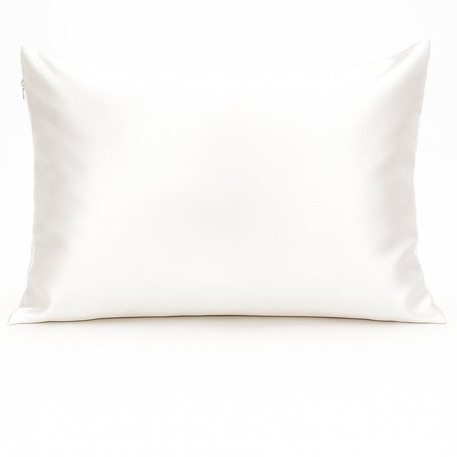 Wit zijden kussensloop