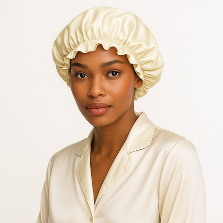 Vrouw met een zijden bonnet