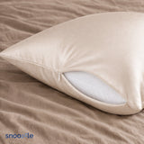 Zijden kussensloop beige met ritssluiting