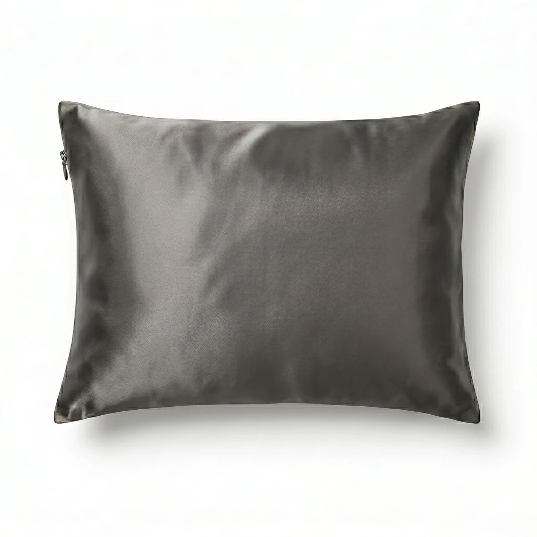 Zijden kussensloop grijs productfoto