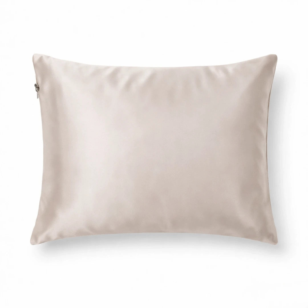 Zijden kussensloop beige productfoto